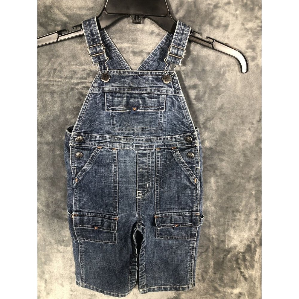 Janie & Jack Blue Denim Overalls With Adjustable Straps & Front Pockets